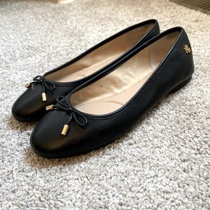 Ralph Lauren Matte Black Ballet Flats